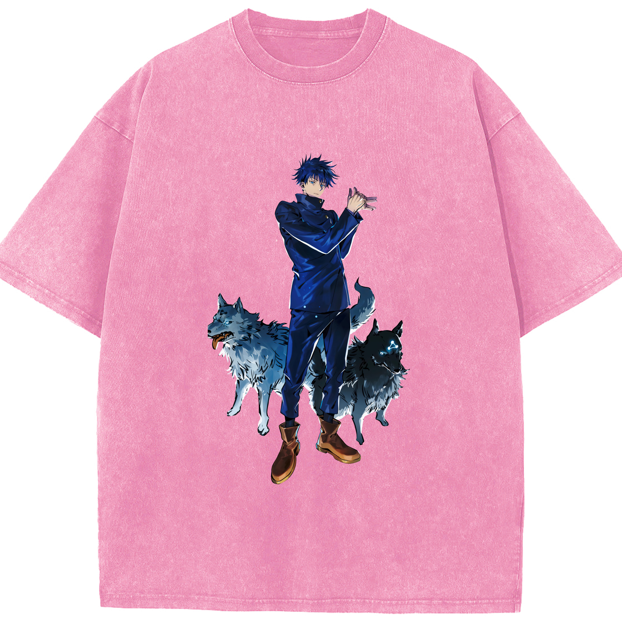 （画像用） 呪術廻戦 Jujutsu Kaisen 綿100% ヴィンテージ風 半袖Tシャツ（フロントプリント）